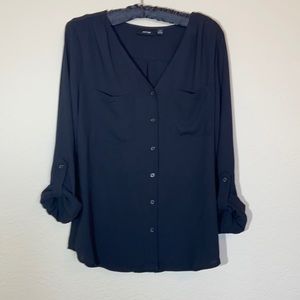 Apt 9 Black Long-sleeve Blouse size M